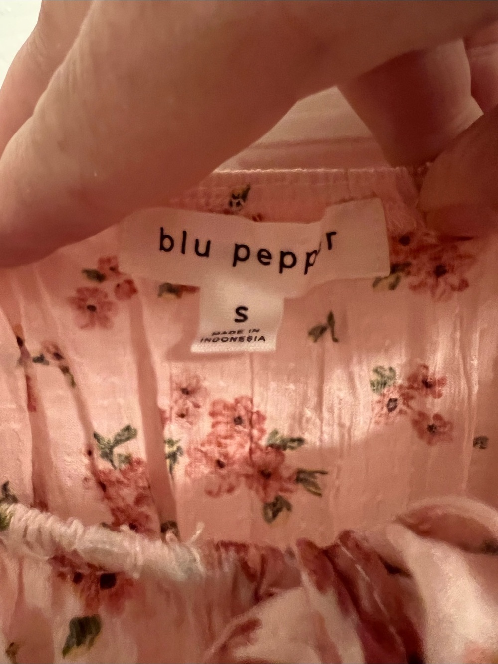 Blu Pepper Romantic Coquette Floral Pink Front Ties And Ruffles Mini Dress Small - Picture 5 of 7